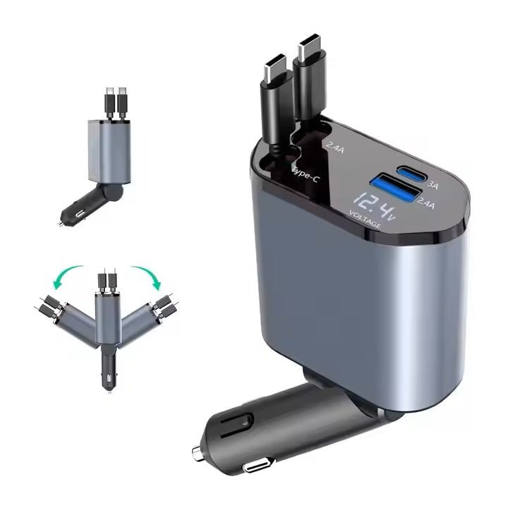 4-in-1 Retractable Car Charger